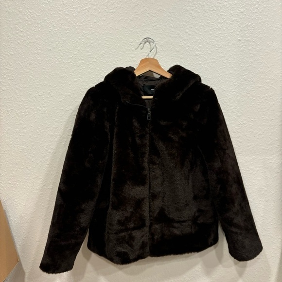 Vero Moda brown faux fur hooded jacket - Picture 4 of 9